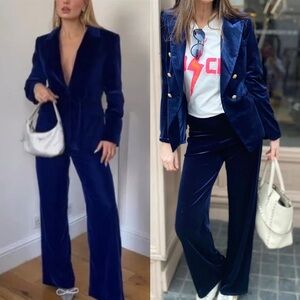 NWT ZARA Navy Velvet Women's pants